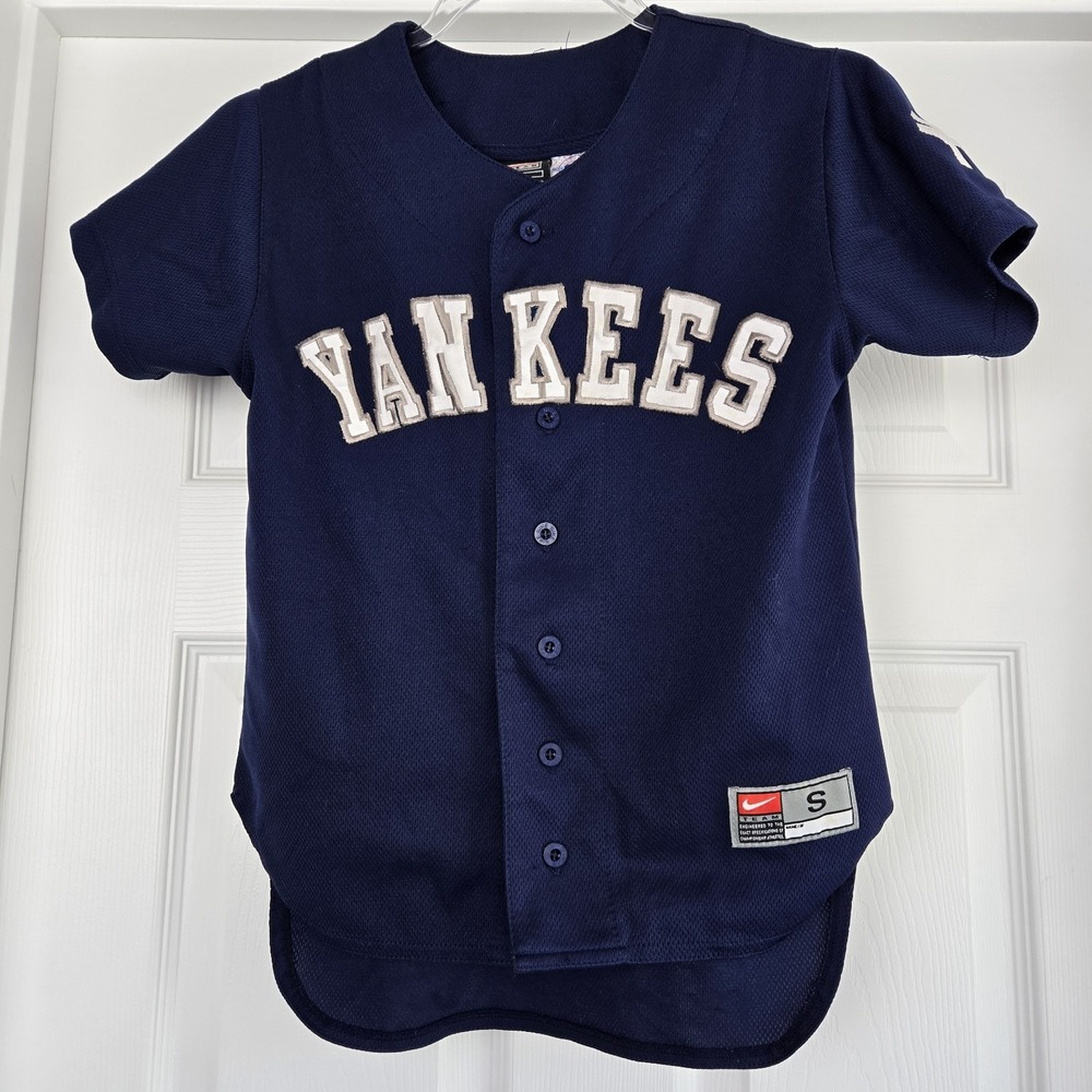 New York Yankees Jason Giambi #25 Nike Yourh Jersey Boys‎ Size S 8-10 Button Up